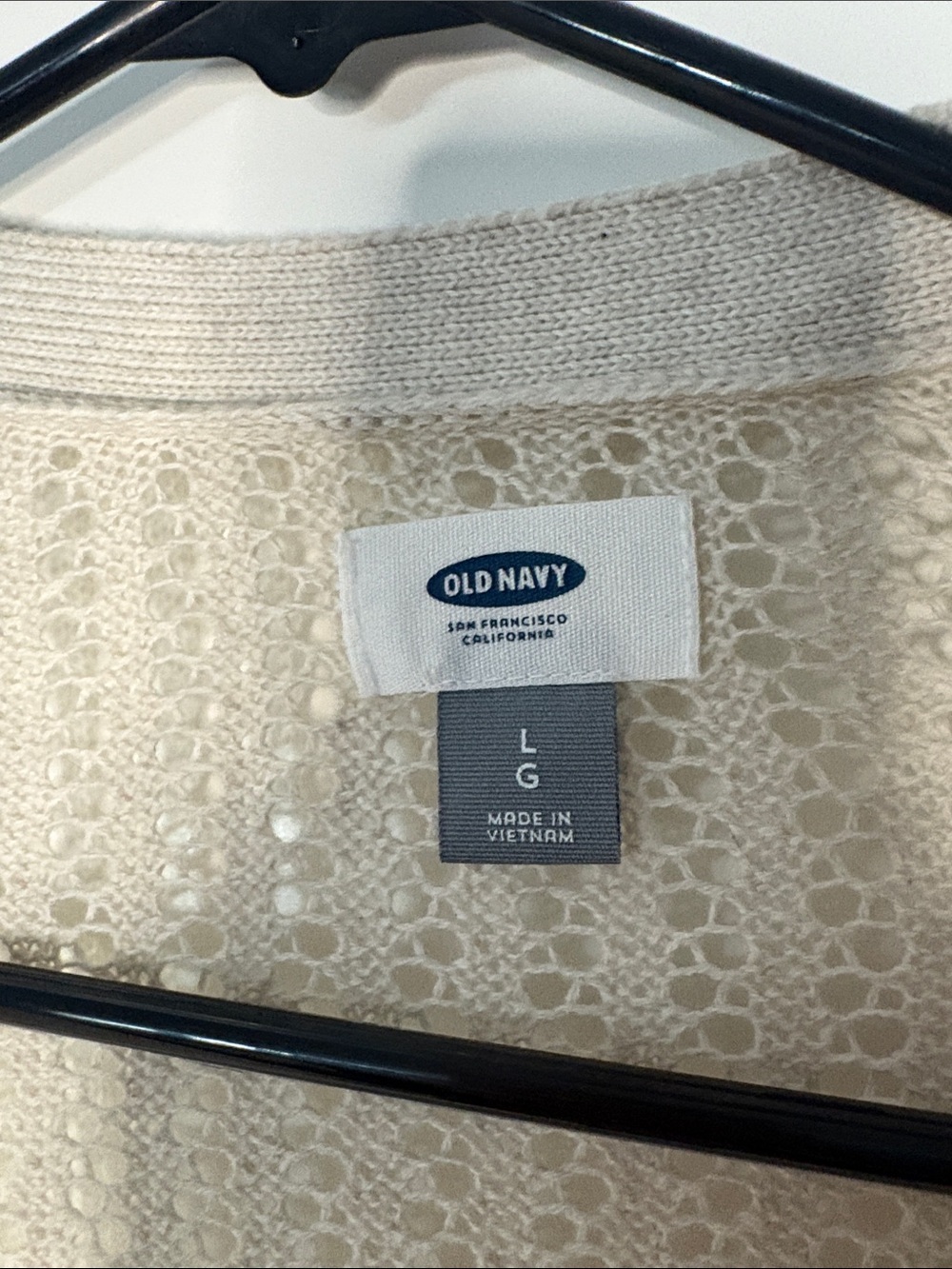Old Navy Open-Weave Cream Cardigan Sweater - Picture 2 of 4